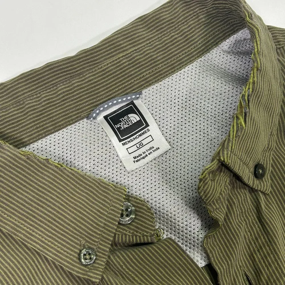 The North Face Distressed Olive Green‎ Button-Down Shirt Long Sleeve Mens Large